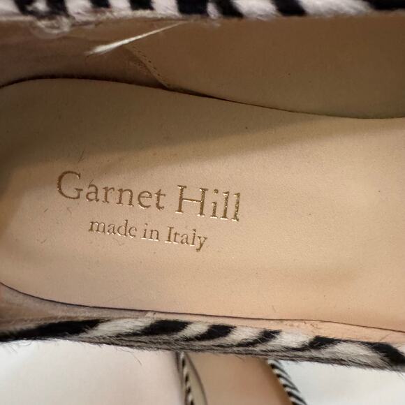 Garnet Hill Shoes Women 9 Black White Zebra Calf Hair Adrian Pointed Ballet Flat - Picture 2 of 10